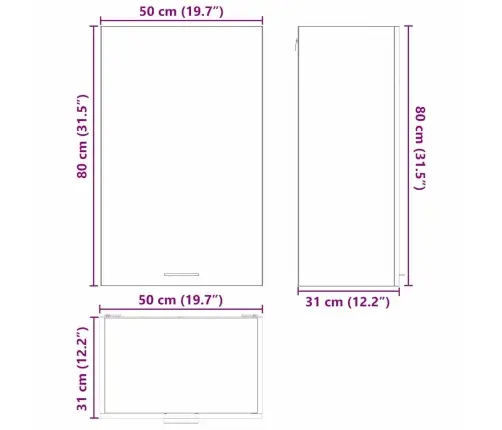 Piekarams Skapītis Riga Pelēks Sonoma Un Balts 50 X 31 X 80 Cm Vidaxl