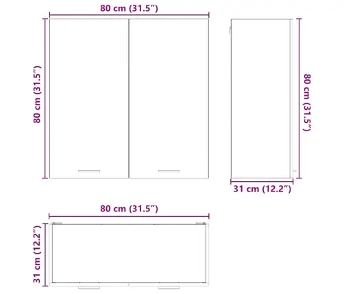Pakabinama Spintelė Riga Senovinis Medis 80 X 31 X 80 Cm