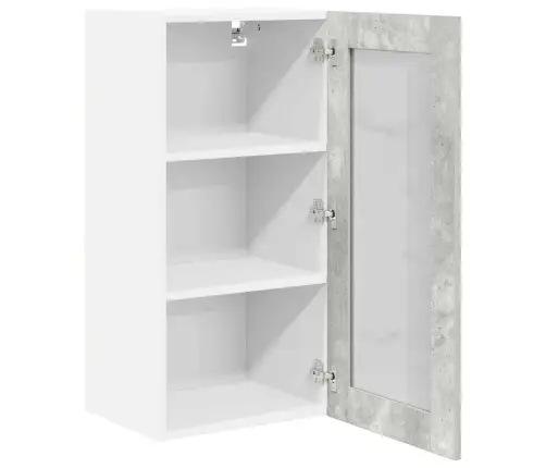 Seinakapp Uksega 2 Pcs Betoonhall 40 X 31 X 80 Cm Tehispuit