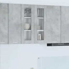 Piekarams Skapītis Ar Durvīm Riga Betona Pelēks 60 X 31 X 80 Cm Vidaxl