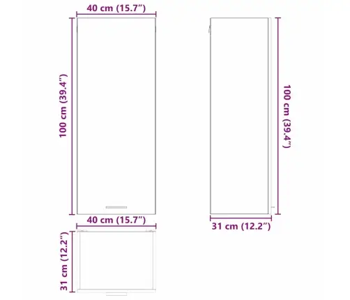 Piekarams Skapītis Ar Plauktu Riga Balts 40 X 31 X 100 Cm Vidaxl