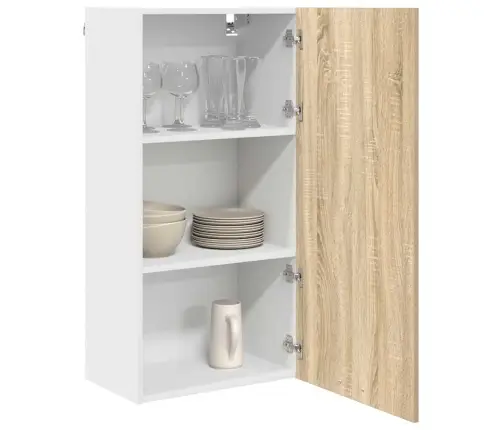 Piekarams Skapītis Riga Sonoma Ozols Un Balts 50 X 31 X 100 Cm Vidaxl