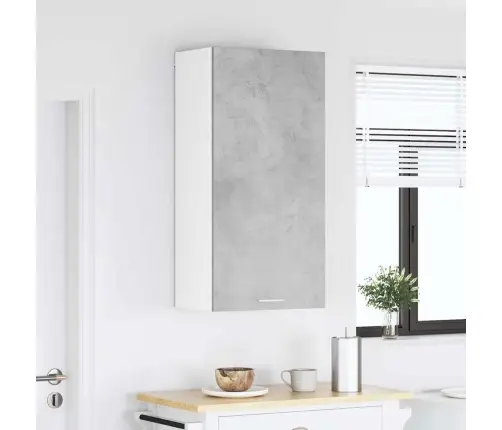 Seinakapp Uksega Betoonhall Ja Valge 50 X 31 X 100 Cm Tehispuit