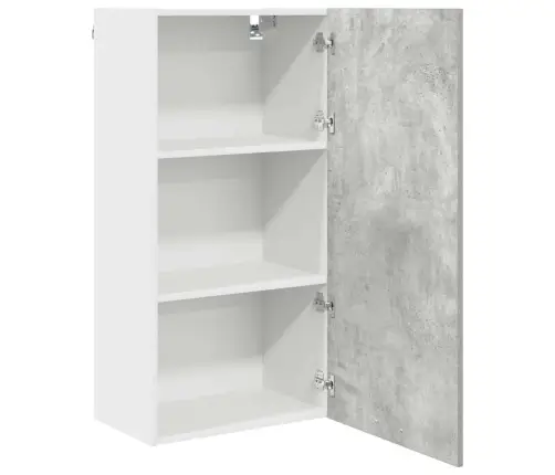 Seinakapp Uksega Betoonhall Ja Valge 50 X 31 X 100 Cm Tehispuit