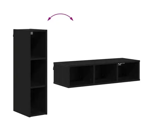 Seinakapp Ladustamisega Must Tamm 20 X 29,5 X 80 Cm Tehispuit