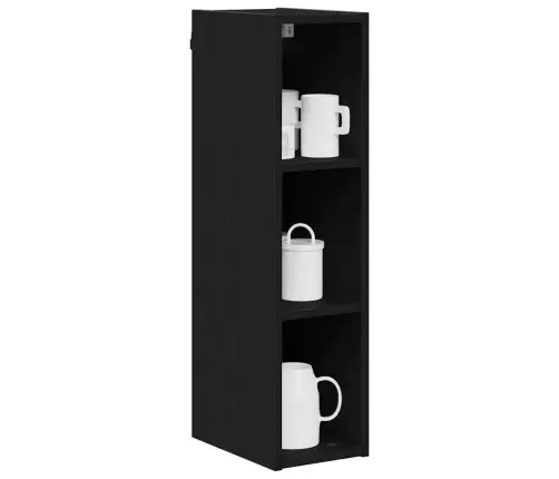 Seinakapp Ladustamisega Must Tamm 20 X 29,5 X 80 Cm Tehispuit