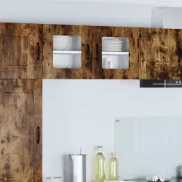 Virtuves Skapis Ar Plauktu 2 Pcs Dūmaka Ozols 40 X 31 X 40 Cm Vidaxl