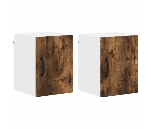 Köögikapp 2 Pcs Suitsetatud Tamm 30 X 31 X 40 Cm Tehispuit