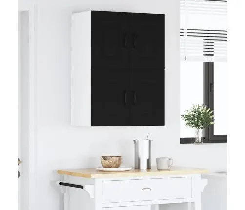 Virtuvės Sieninė Spintelė Su Lentyna Juoda 60 X 31 X 40 Cm