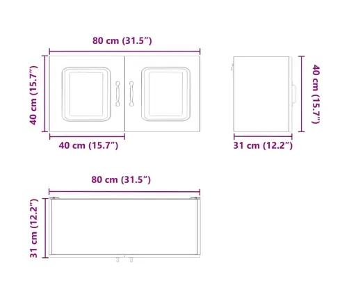 Köögikapp Kalmar Sonoma Tamm 80 X 31 X 40 Cm Tehispuit