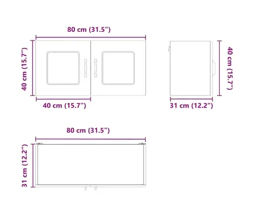 Köögikapp Kalmar Kergelt Läikiv Valge 80 X 31 X 40 Cm Tehispuit