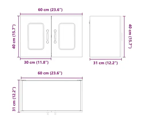 Virtuves Sienas Skapītis Ar Plauktu Balts 60 X 31 X 40 Cm Vidaxl