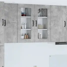 Virtuves Skapis Ar Plauktu 2 Pcs Betona Pelēks 40 X 31 X 80 Cm Vidaxl