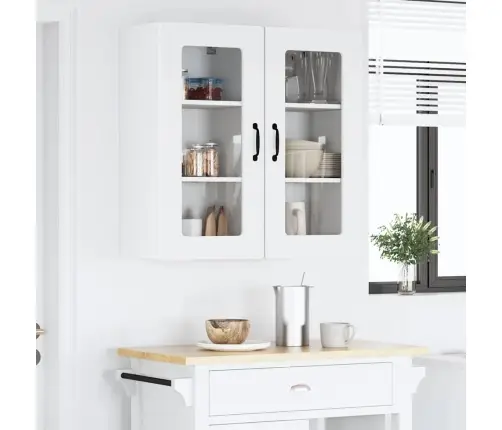 Virtuves Sienas Skapītis 2 Pcs Augsta Spīduma Baltā Krāsa Vidaxl