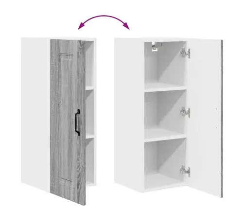 Virtuves Sienas Skapītis 2 Pcs Pelēks Sonoma 30 X 31 X 80 Cm Vidaxl