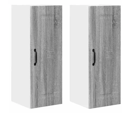 Virtuves Sienas Skapītis 2 Pcs Pelēks Sonoma 30 X 31 X 80 Cm Vidaxl