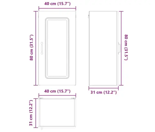 Virtuvės Spintelė Kalmar Balta 40 X 31 X 80 Cm Apdirbta Mediena