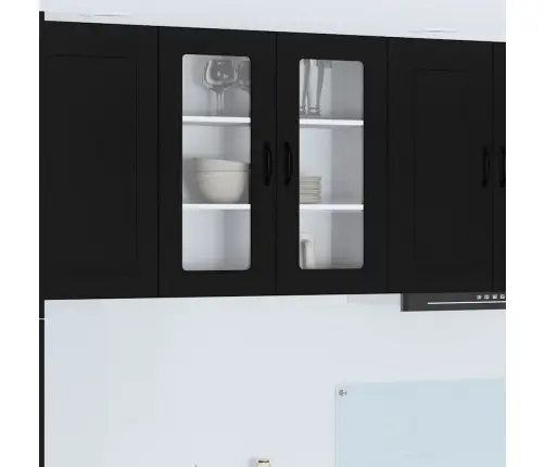 Virtuves Sienas Skapītis Ar Plauktu Melna 80 X 31 X 80 Cm Vidaxl