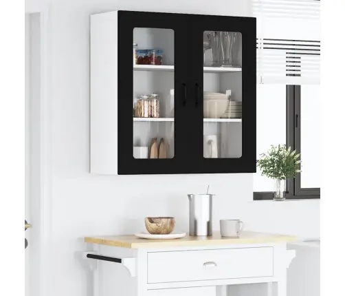 Virtuves Sienas Skapītis Ar Plauktu Melna 80 X 31 X 80 Cm Vidaxl