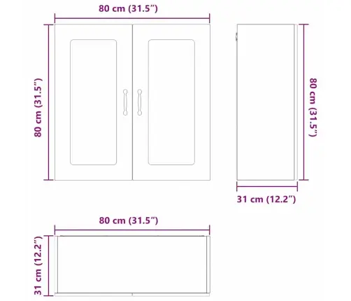 Virtuves Sienas Skapītis Ar Plauktu Melna 80 X 31 X 80 Cm Vidaxl
