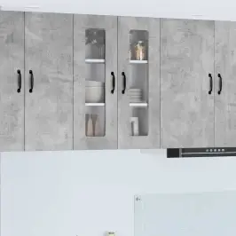 Virtuves Skapis Betona Pelēks 60 X 31 X 80 Cm Inženierijas Koks Vidaxl