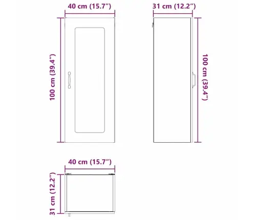 Köögikapp Kalmar Sonoma Tamm 40 X 31 X 100 Cm Tehispuit