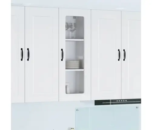 Virtuves Sienas Skapītis Ar Plauktu Augsta Spīduma Baltā Krāsa Vidaxl