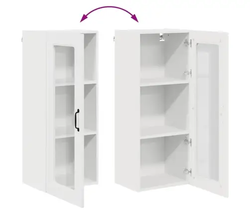 Virtuves Sienas Skapītis Ar Plauktu Augsta Spīduma Baltā Krāsa Vidaxl