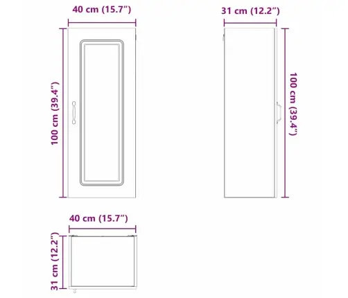 Köögikapp Kalmar Hall Sonoma 40 X 31 X 100 Cm Tehispuit