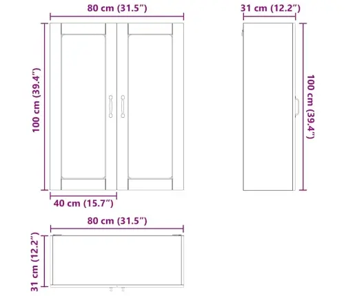 Virtuves Sienas Skapītis Sonoma Ozols 80 X 31 X 100 Cm Vidaxl