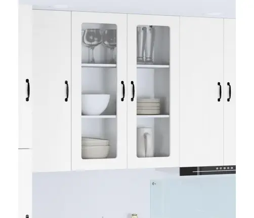 Virtuves Sienas Skapītis Ar Plauktu Augsta Spīduma Baltā Krāsa Vidaxl