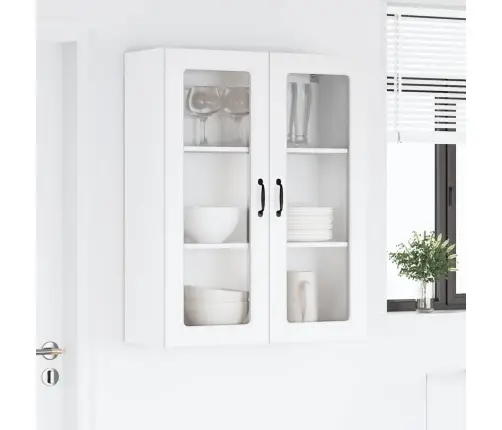 Virtuves Sienas Skapītis Ar Plauktu Augsta Spīduma Baltā Krāsa Vidaxl