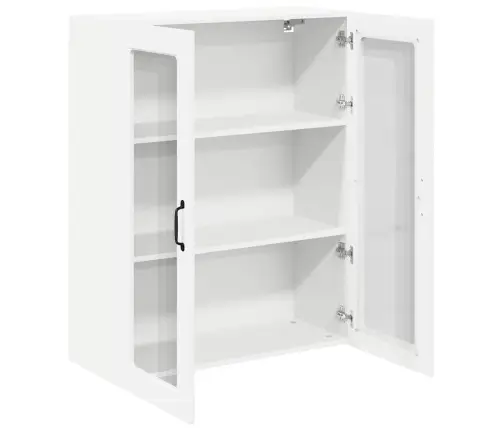 Virtuves Sienas Skapītis Ar Plauktu Augsta Spīduma Baltā Krāsa Vidaxl