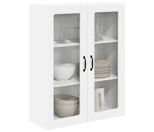 Virtuves Sienas Skapītis Ar Plauktu Augsta Spīduma Baltā Krāsa Vidaxl