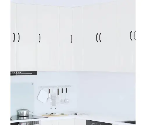 Virtuves Sienas Skapītis Ar Plauktu Augsta Spīduma Baltā Krāsa Vidaxl