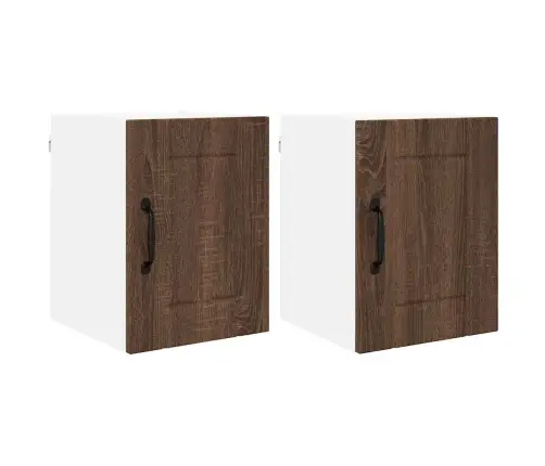 Köögikapp 2 Pcs Pruun Tamme 30 X 31 X 40 Cm Tehispuit