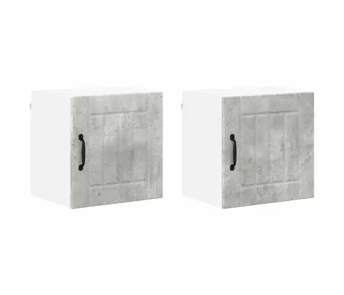 Virtuves Sienas Skapītis 2 Pcs Betona Pelēks 40 X 31 X 40 Cm Vidaxl