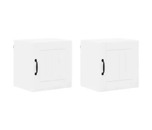 Virtuves Sienas Skapītis 2 Pcs Augsta Spīduma Baltā Krāsa Vidaxl