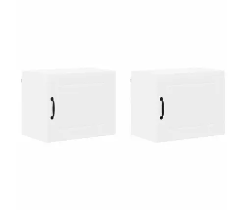Virtuvės Spintelė 2 Pcs Balta 50 X 31 X 40 Cm Apdirbta Mediena