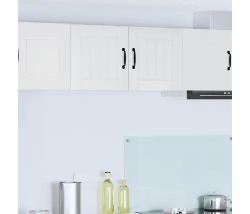 Virtuves Sienas Skapītis Ar Plauktu Augsta Spīduma Baltā Krāsa Vidaxl