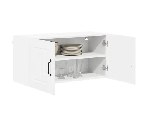 Virtuves Sienas Skapītis Ar Plauktu Augsta Spīduma Baltā Krāsa Vidaxl