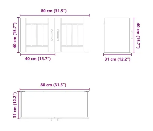 Virtuvės Spintelė Pilkas Sonoma 80 X 31 X 40 Cm
