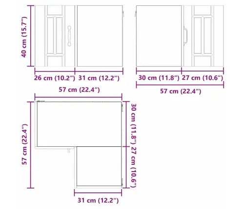 Köögikapp Hall Sonoma 57 X 57 X 40 Cm Tehispuit