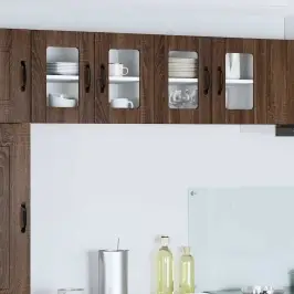 Virtuves Sienas Skapji 2 Pcs Brūns Ozols 60 X 31 X 40 Cm Vidaxl