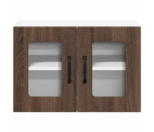 Virtuves Sienas Skapji 2 Pcs Brūns Ozols 60 X 31 X 40 Cm Vidaxl