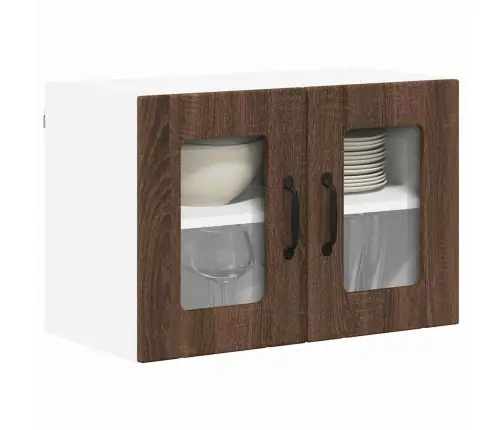 Virtuves Sienas Skapji 2 Pcs Brūns Ozols 60 X 31 X 40 Cm Vidaxl