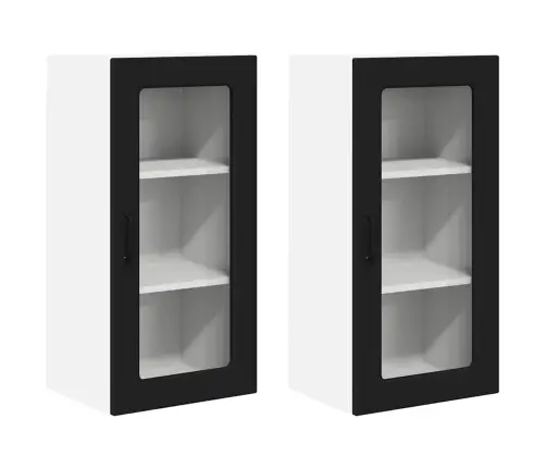 Köögikapp 2 Pcs Must 40 X 31 X 80 Cm Tehispuit