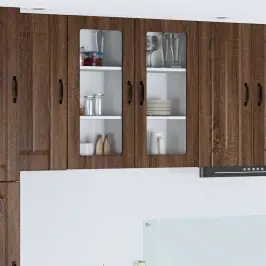 Virtuves Skapis Ar Plauktu 2 Pcs Brūns Ozols 40 X 31 X 80 Cm Vidaxl