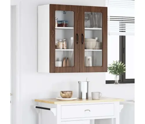 Virtuves Sienas Skapītis 2 Pcs Brūns Ozols 40 X 31 X 80 Cm Vidaxl