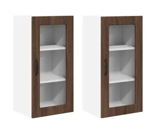Virtuves Sienas Skapītis 2 Pcs Brūns Ozols 40 X 31 X 80 Cm Vidaxl
